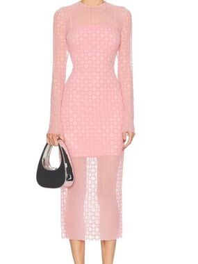 Givenchy Pink Long Sleeve Midi Dress